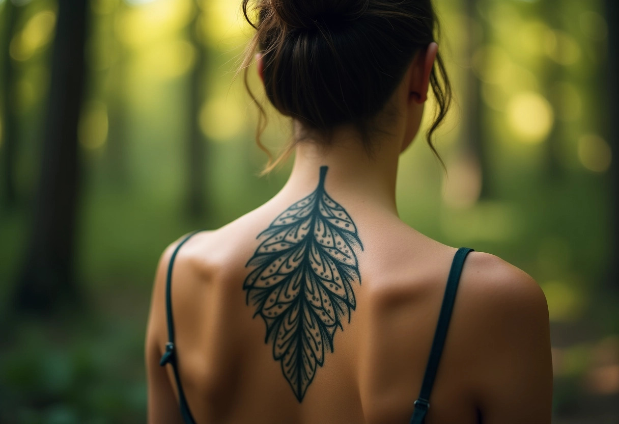 feuille tatouage